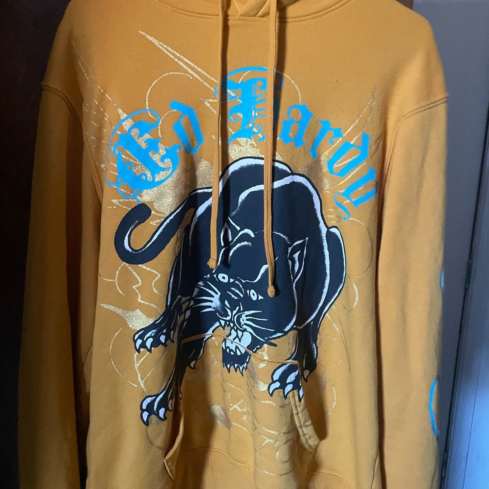 Y2K old ed hardy Hoodie with Panther Graphic
